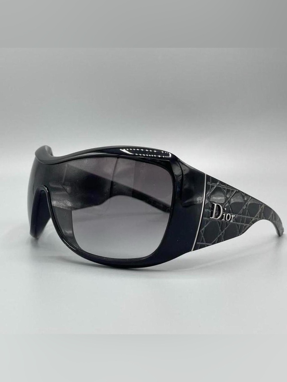 Dior Cannage Black Frame Sunglasses with Gray Gradient Lenses